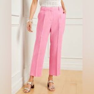 Talbots Womens Bristol Crop Linen Pink Pants size 4